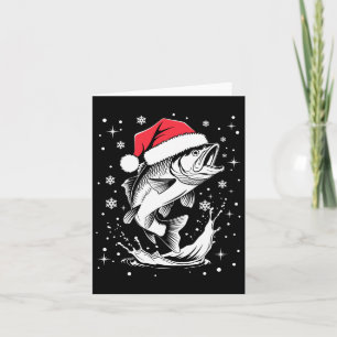 Finny Julafton Santa Hat Fish Jul Fishing Kort