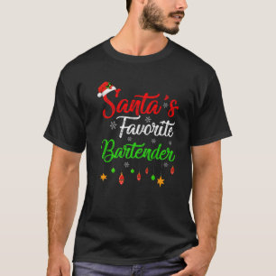 Finny Julafton Santa's Favorite Bartender-jul T Shirt
