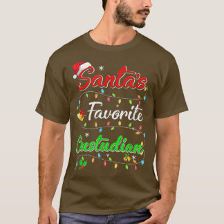 Finny Julafton Santa's Favorite Custodian jul T- T Shirt