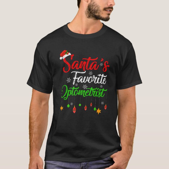 Finny Julafton Santa's Favorite Optometrist jul T Shirt (Framsida)