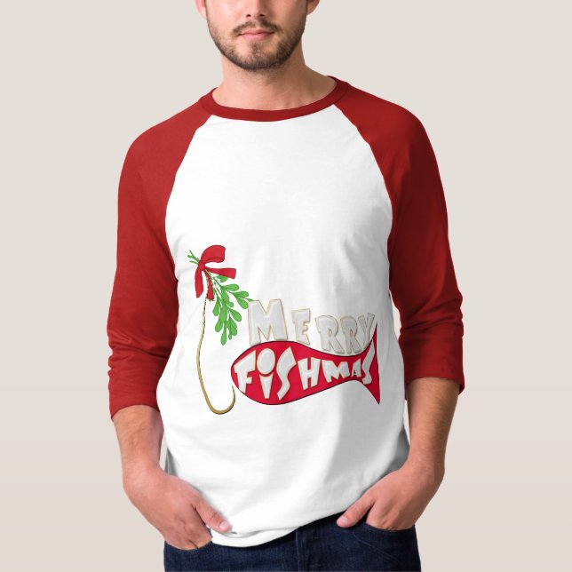 Finny julfiskebåt - Merry Fishmas T-shirt (Framsida)
