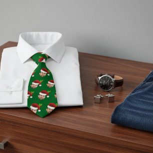 Finny julfoto Ansikte Santa Hat Gift Neck Tie Slips