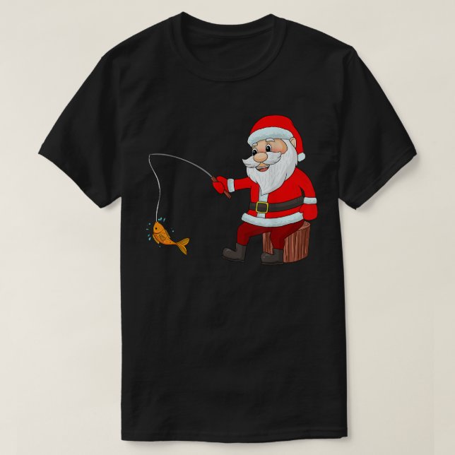 Finny Jultomten Fiske efter julfiskepass Julafton T Shirt (Design framsida)