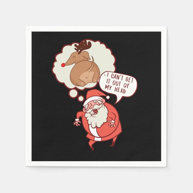 Finny Jultomten Reindeer Nyårsjulklapp Pappersservett (Framsidan)