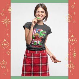 Finny jultomten Rex Tyrannosaurus Julafton T Shirt