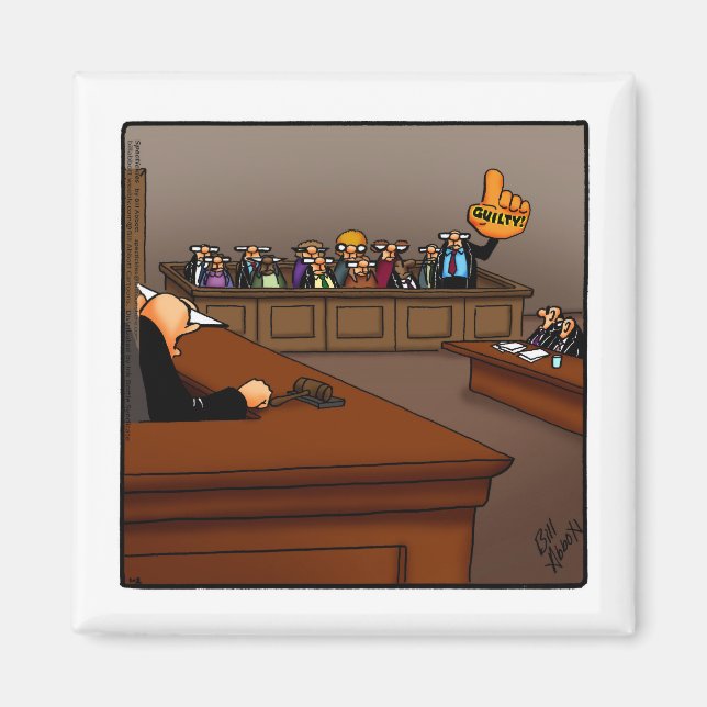 Finny Jury Duty Humor Magnet Stocking Stuffer (Framsidan)