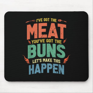 Finny Kött och Buns Bbq Gift för Grill Älskare Musmatta