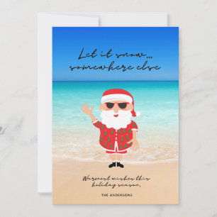 Finny Låt det snöa Florida Santa Beach-jul Julkort