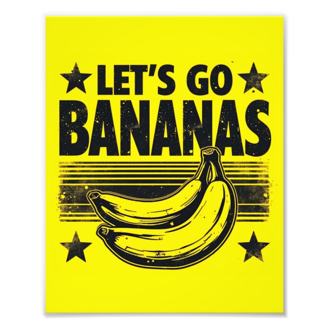 Finny Låt oss Go Bananas Distress Grunge Meme Fototryck (Framsidan)