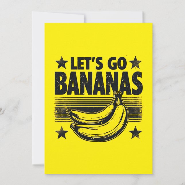 Finny Låt oss Go Bananas Distress Grunge Meme Inbjudningar (Framsida)