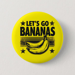 Finny Låt oss Go Bananas Distress Grunge Meme Knapp