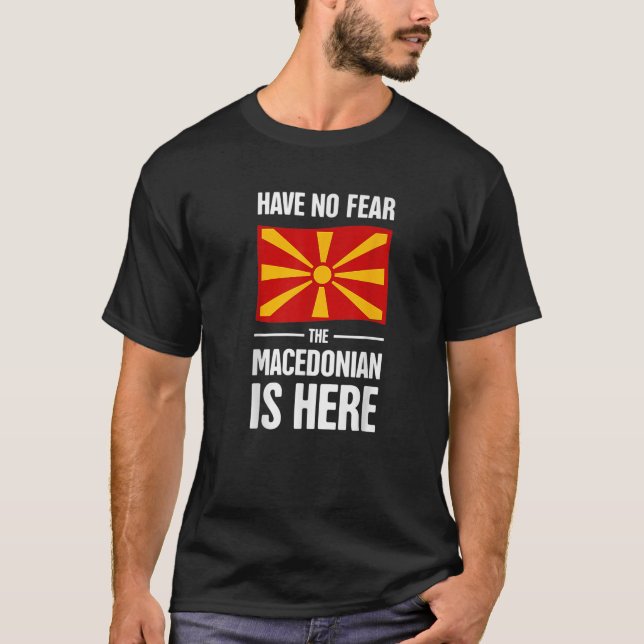 Finny makedonska Flagga på Balkan, Makedonien T Shirt (Framsida)