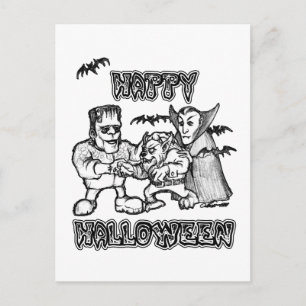 Finny Monsters - Happy halloween vykort