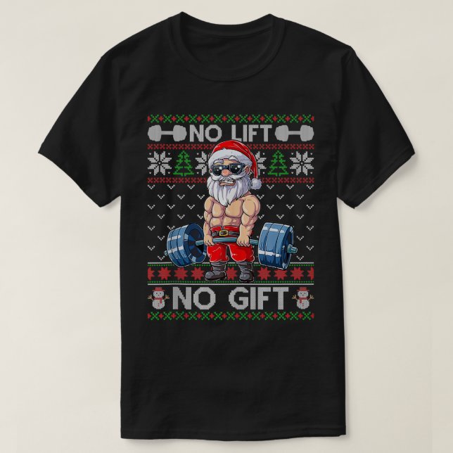 Finny Muscle Santa Liiting jul Ugly Christma T Shirt (Design framsida)