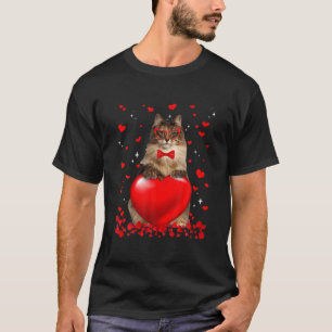 Finny, norsk Forest Cat Heart Valentine Cat Lov T Shirt