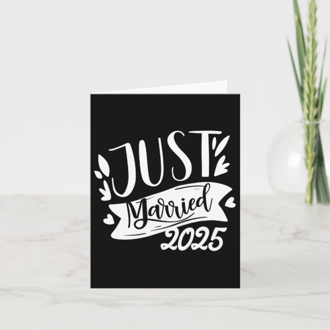 Finny Ny gifta 2025 Cute Bride och Groom Marri Kort (Framsida)