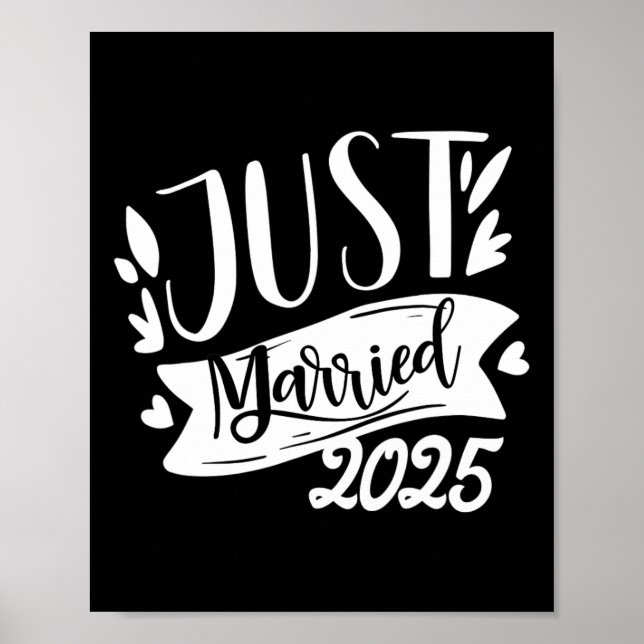Finny Ny gifta 2025 Cute Bride och Groom Marri Poster (Framsidan)