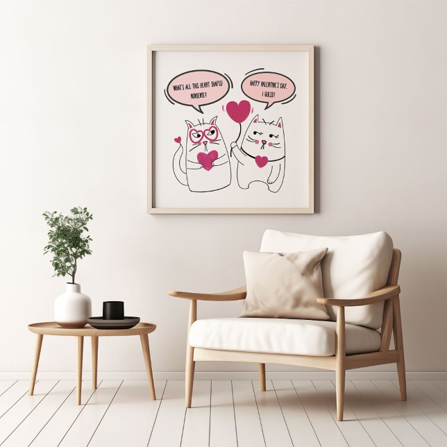 Finny och Grumpy Valentines day Cat Couple Poster (Skapare uppladdad)