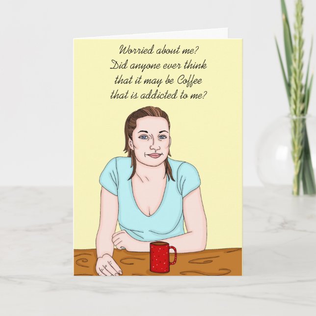 Finny och Sarkastic Coffee Humor Kort (Framsida)