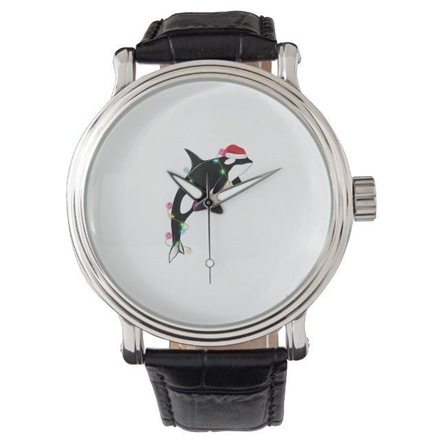 Finny Orca Killer Whale Santa Hat-julhavet Armbandsur (Framsida)