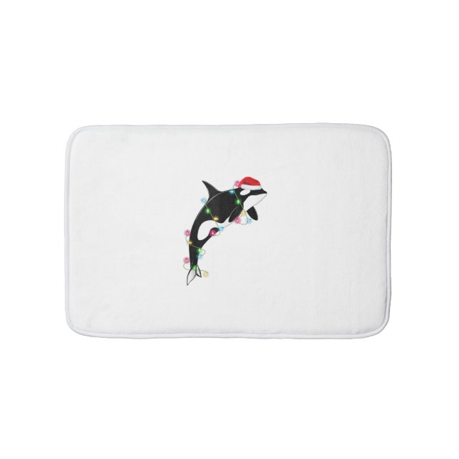 Finny Orca Killer Whale Santa Hat-julhavet Badrumsmatta (Framsidan)