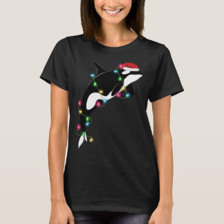 Finny Orca Killer Whale Santa Hat-julhavet T Shirt
