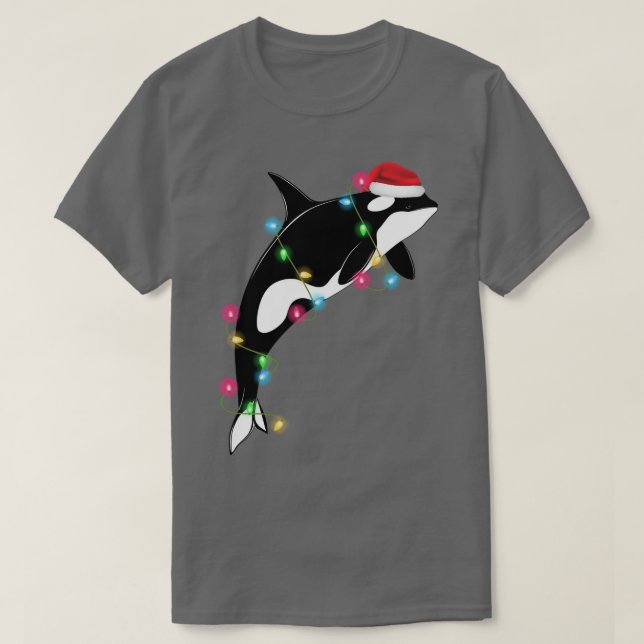 Finny Orca Killer Whale Santa Hat-julhavet T Shirt (Design framsida)