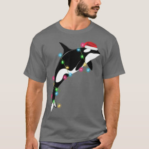 Finny Orca Killer Whale Santa Hat-julhavet T Shirt