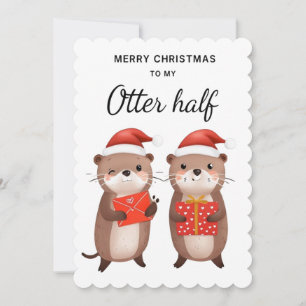 Finny Otter-julkort för Make, frun Julkort