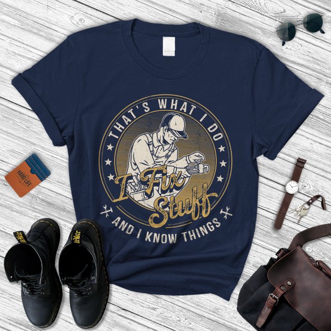 Finny Pappa Gift, för Boykompis Make, Fix Saker T Shirt (Skapare uppladdad)