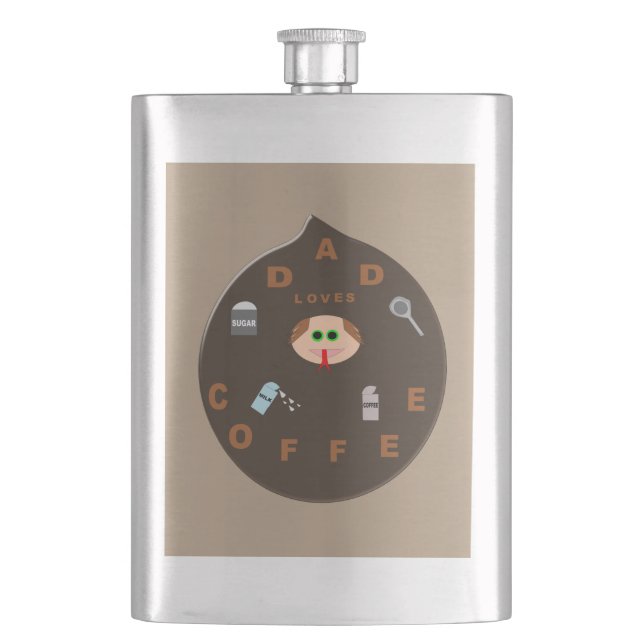 Finny Pappa Monster Kärlek cafee Flasks Fickplunta (Framsidan)