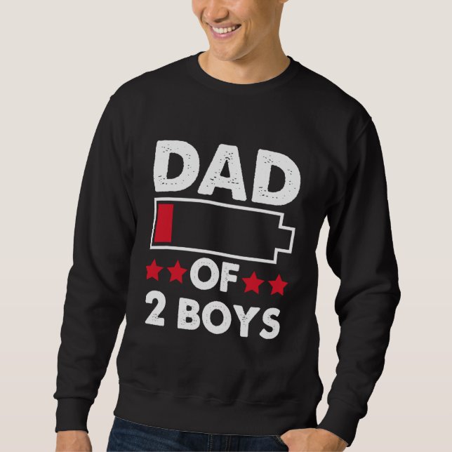 Finny Pappa, två boys Fars dag Gift Idea Lång Ärmad Tröja (Framsida)