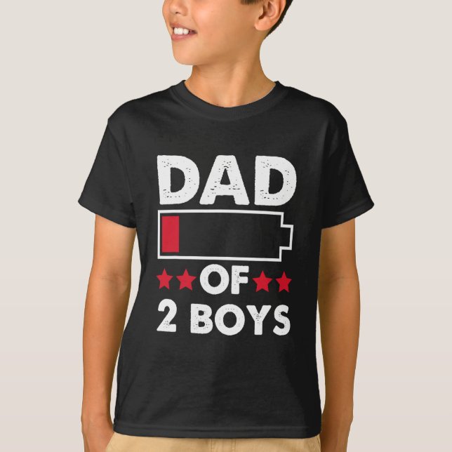 Finny Pappa, två boys Fars dag Gift Idea T Shirt (Framsida)