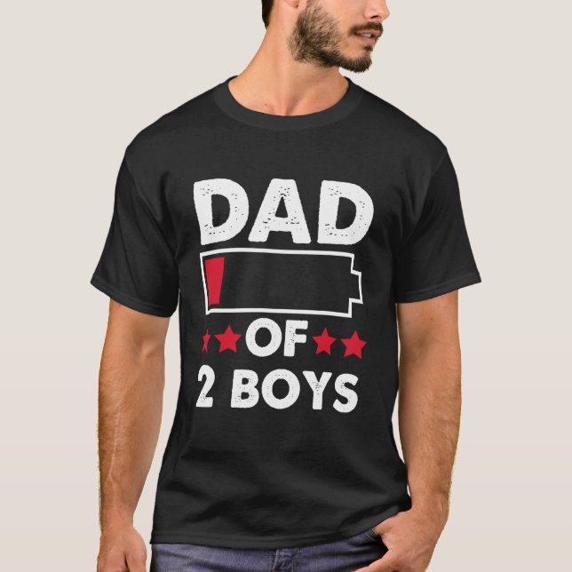 Finny Pappa, två boys Fars dag Gift Idea T Shirt (Framsida)