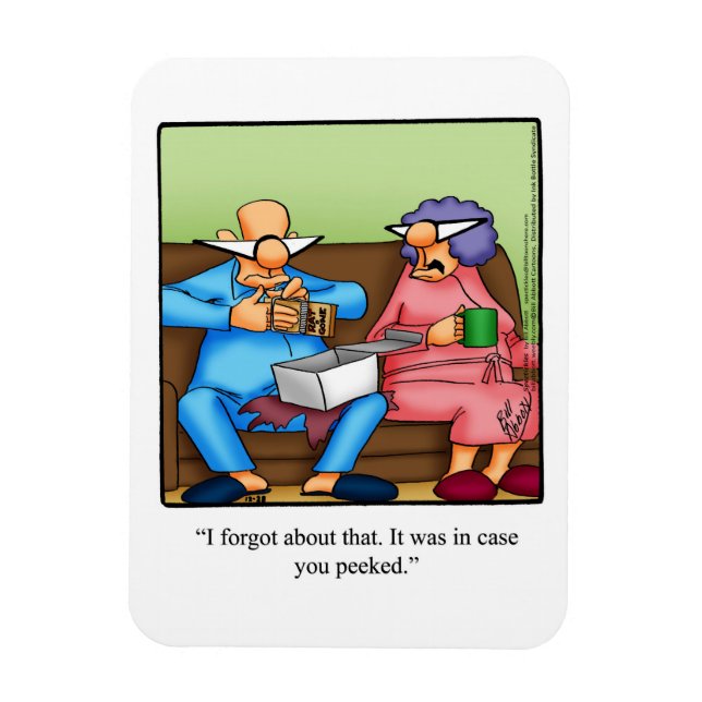 Finny Peeking Före jul Humor Magnet Gift (Vertikal)