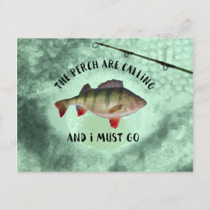 Finny Perch-vykort för fiskeofferter Vykort