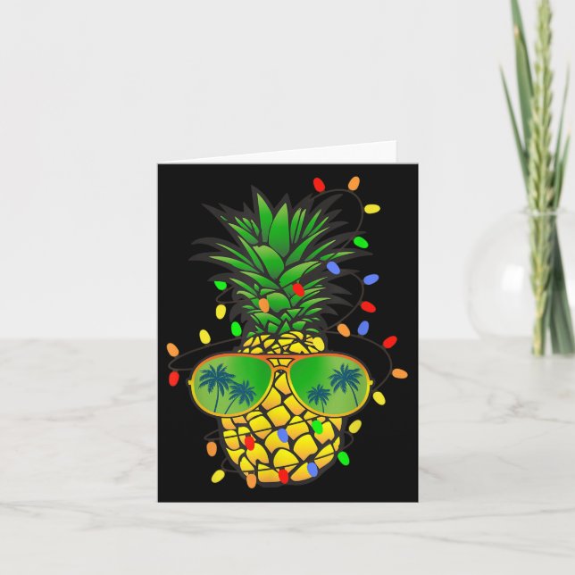Finny Pineapple Julafton Träd Sommar jul i juli Kort (Framsida)