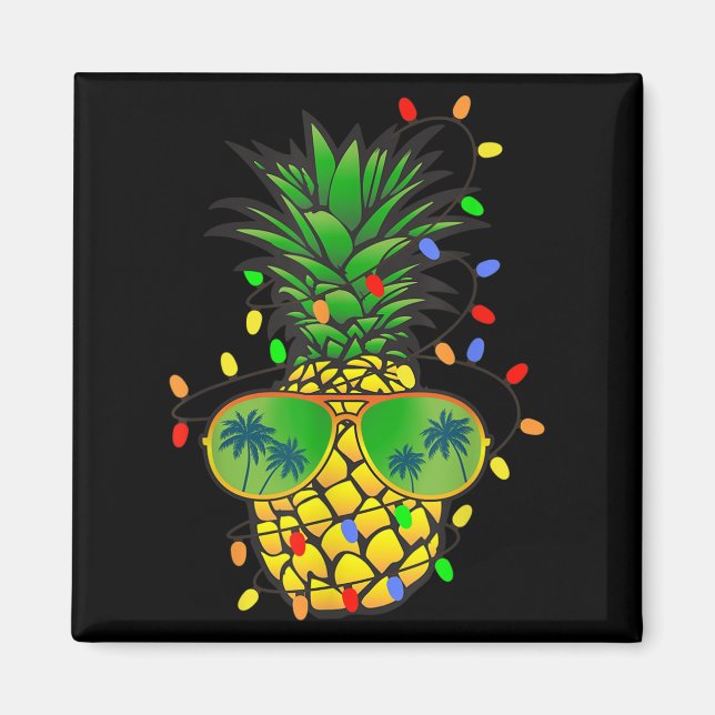 Finny Pineapple Julafton Träd Sommar jul i juli Magnet (Framsidan)