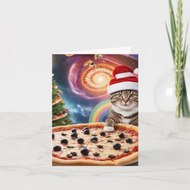 Finny Pizza Santa Cat jul Kort (Framsida)
