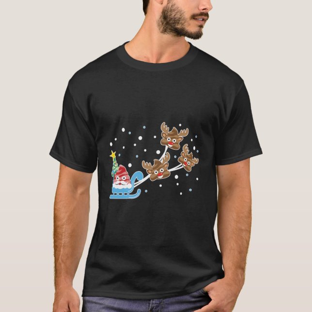 Finny Poop Emoji för jul T Shirt (Framsida)