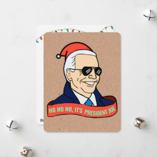 Finny president Joe Biden julhälsningskort Julkort