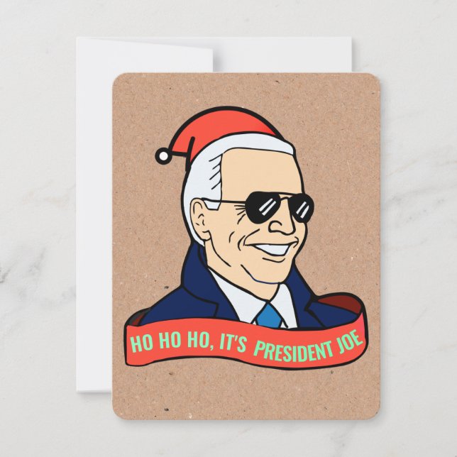 Finny president Joe Biden julhälsningskort Julkort (Framsida)