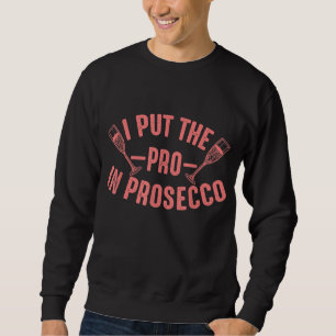 Finny Prosecco Älskare-gåva till alkoholdrycker i Lång Ärmad Tröja
