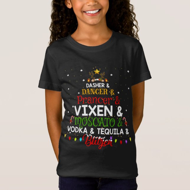 Finny Reindeer Alcohol Namn jul T Shirt (Framsida)
