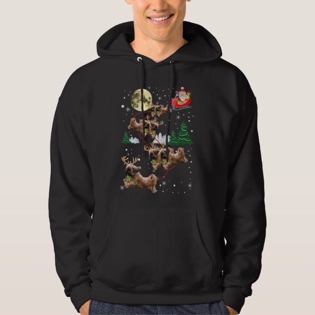 Finny Reindeer Shih Tzu Julafton Hundälskare jul Hoodie (Framsida)