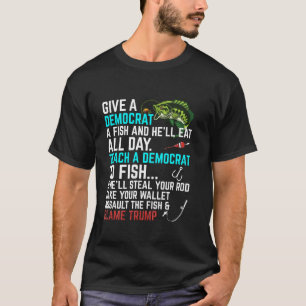Finny Republican Satt Teach a Democrat Fish Cons T Shirt