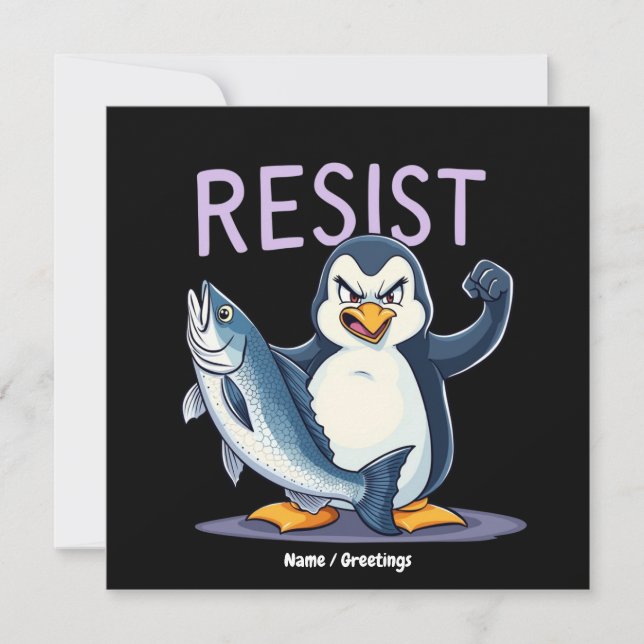 Finny Resistens Penguin-protesten mot tariffer Inbjudningar (Framsida)