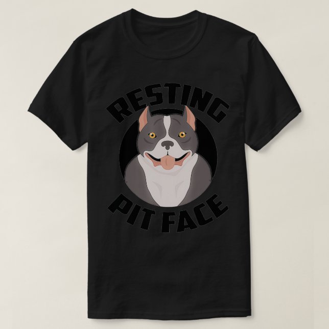 Finny Restit Ansikte för American Pitbull Terrie T Shirt (Design framsida)
