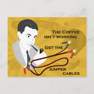Finny Retro Pappa Coffee Postcard Vykort