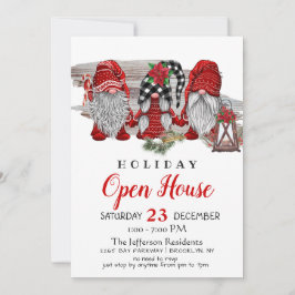 Finny Santa Gnomes jul - Helgdag Open House Inbjudningar